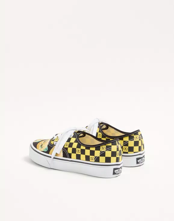 Valentino Garavani And Vans Low-Top Fabric Trainer With VLogo Checkerboard Print And Le Chat De La Maison Print - Image 4